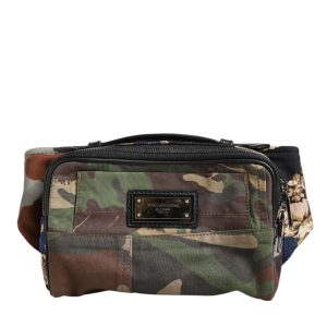 Multicolor Camouflage Patchwork Logo Waist Fanny Pack Bag