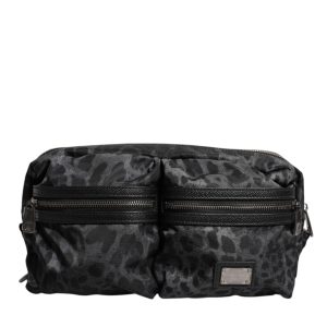 Black Gray Leopard DG Logo Belt Waist Fanny Pack Bag