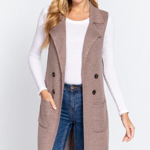 Sleeveless Long Sweater Vest