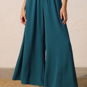 Matte Crepe Wide Leg Swing Pants