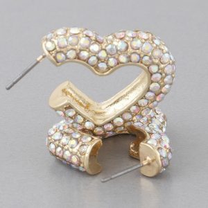 Pearl Studded Heart Earrings
