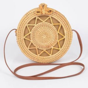 Bamboo Round Crossbody Bag