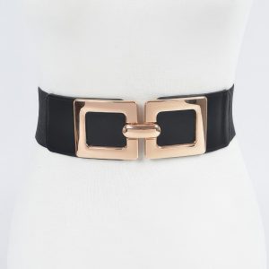 Two Square Buckle Elastic Belt