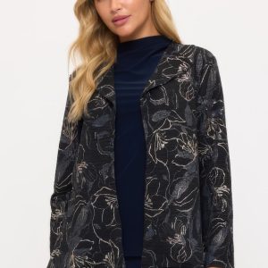 Fukuro Jacquard Open Front Jacket W/foil