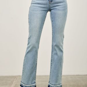 Mid Rise Flare With Released Hem