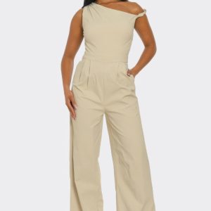 Chic Poise One-shoulder Jumpsuit