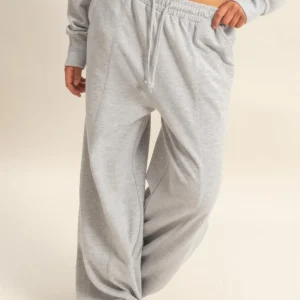 Acid Wash French Terry Wide-leg Pants