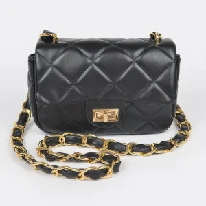 Quilted Faux Leather Chain Shoulder Bag