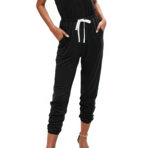 One Shoulder Sleeveless Elastic Waist Jumpsuit