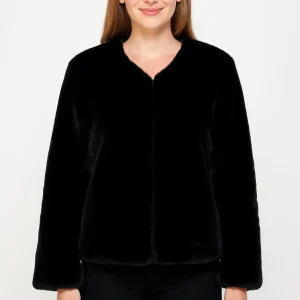 Faux Fur Trim Cape